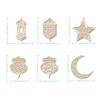 Wooden Pendant Ornament 6 Pieces Ramadan Kareem Decoration, Crescent Moon