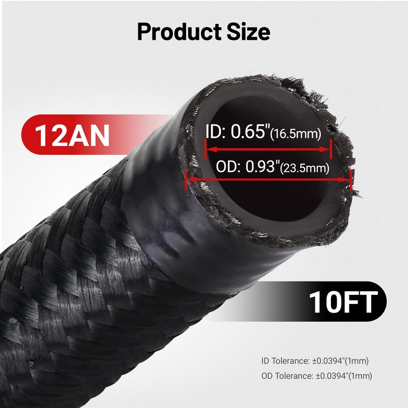 EVIL ENERGY 12AN Fuel Line Kit, 12AN Hose Braided Fuel