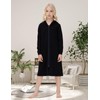 Veseacky Kids Cotton-Poly Blend Bath Robe Soft Lightweight Long Black