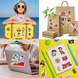 SAKAIPA 321pcs Pirate Stickers for Kids - Waterproof Adventure Decals for Boys & Girls, Treasure Maps, Skull & Ships - Perfect for Scrapbooks, Laptops, Party Favors (Pirate Stickers)