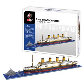 FULHOLPE Technik Titanic Building Blocks Kit, 1860 Clamping Blocks, Micro Diamond Cruise Ship Model Kit, MOC Technik Cruise Liner Construction Set, Compatible with Large Brands