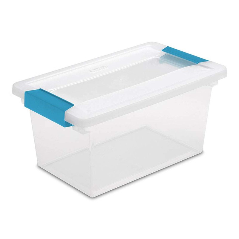 Sterilite Medium Clip Box, Stackable Small Storage Bin with Latching