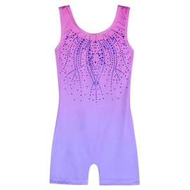Zaclotre Kid Girls Gymnastic Leotard Sparkly Shiny Diamond Ballet Outfit Pink Purple