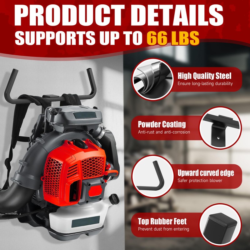 Dabolang Backpack Blower Wall Mount,Backpack Blower Sprayer Rack,Leaf Blower Hanger,Heary