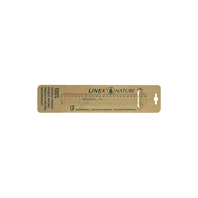 Linex Nature Ruler Biodegradable Bevelled and Tracing Edges 200mm Clear