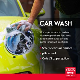 Griot's Garage Super-Concentrated Car Wash for Vehicle Washing and Cleaning, Foaming Liquid Soap, Won't Strip Waxes, Sealants or Ceramic Coatings, pH Balanced, 11103, One Gallon
