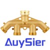 4 Way Heavy Duty Brass Garden Hose Splitter, Hose Connector