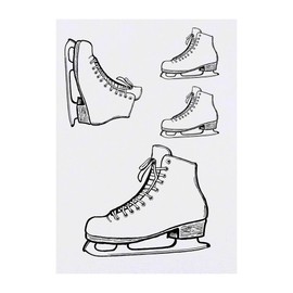 Azeeda 4 x 'Eislaufen' Temporäre Tattoos - Wasserfest, Hautfreundlich & Ungiftig · Transfers in Verschiedenen Größen (TO00075182)