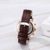 Men's Leather Wristwatch, Trinocular, Rainproof, Waterproof, Luminous, Quartz, Large Dial,