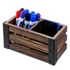 MyGift 2 Compartment Magnetic Office White Board Accessories Holder, Rustic