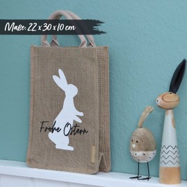 Papierdrachen Easter Jute Bags – Gift Packaging for Easter – Decoration – 22 x 30 x 10 cm – Happy Easter