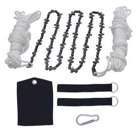 BushWalk 48 Inch High Reach Tree Limb Hand Rope Chain Saw with 64 Blades on Both Side for Camping,Gardening,Wood Cutting, Hunting, Field Survivle Gear