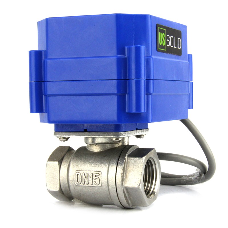 U.S. Solid 1/2" Motorized Ball Valve, Stainless Steel Electrical Valve