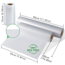 KitchenBoss Vacuum Bag Vacuum Film Rolls Vacuum Bag Vacuum Bag Vacuum Bag Vacuum Rolls BPA Free Foil Rolls Food for Vacuum Sealer Sous Vide Bags 15/20/28 x 300 cm 5 Rolls