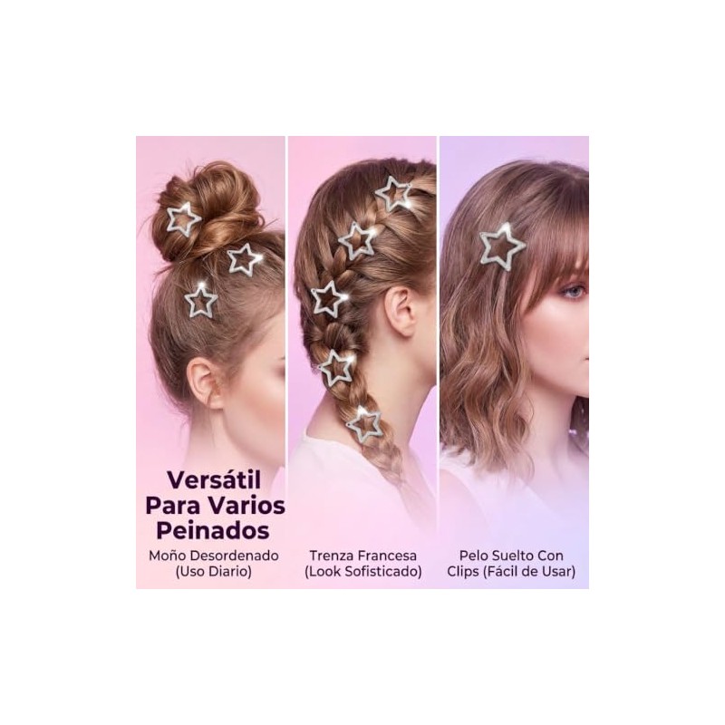 Clips de Cabello Estrella de Cinco Puntas 20 Piezas