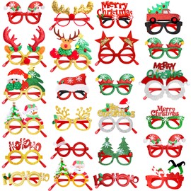 KatchOn, Glitter Christmas Glasses for Kids - Pack of 24 | Christmas Eyeglasses, Christmas Accessories Kids, Adults | Christmas Party Favors, Christmas Photo Booth Props, Christmas Party Decorations