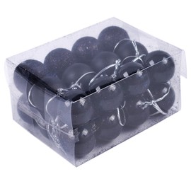 UTENEW 24 Mini Glitter Christmas Tree Balls Hanging Ornaments Decorative Xmas Tree Balls, Shatterproof Plastic Festive Holiday Decor Balls, Shiny, Matte & Frosted Ball Ornaments, Black