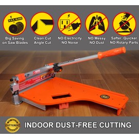 Laminate/Vinyl Floor Cutter, 13” Vinyl Plank Cutter with Wheels – Easy Angle & Length Cutting, Flooring Tools - Cuts Laminate Floor, Engineered Wood, LVP, LVT, VCT, SPC, WPC, HSS Blade/LED Light
