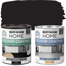 Rust-Oleum 367597 Home Interior Floor Coating Kit, Matte Black 1 Quarts (Pack of 2)