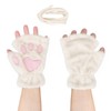 Mikovivi Cat Paw Gloves, Fingerless Furry Bear Animal Paws Cute