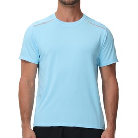 Huayuzh UV Shirt Men's Rash Guard T-Shirt Swimming Shirt UPF 50+ Quick Drying Lightweight Breathable Surfing Hiking Top, 13 Sky Blue