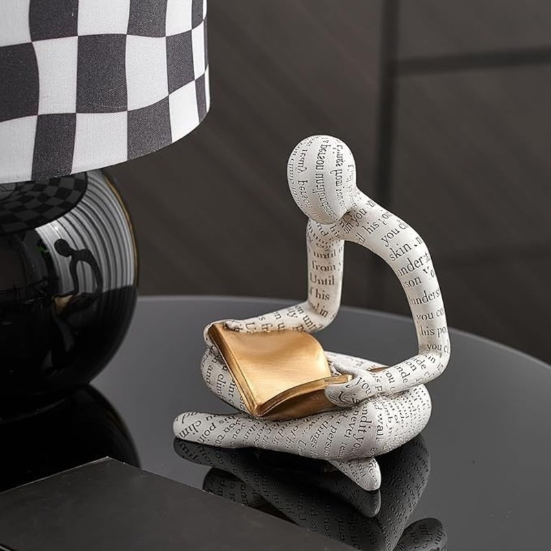 Home Decor Pulp Reading Thinker Statue Aesthetic Sculpture Room Decor