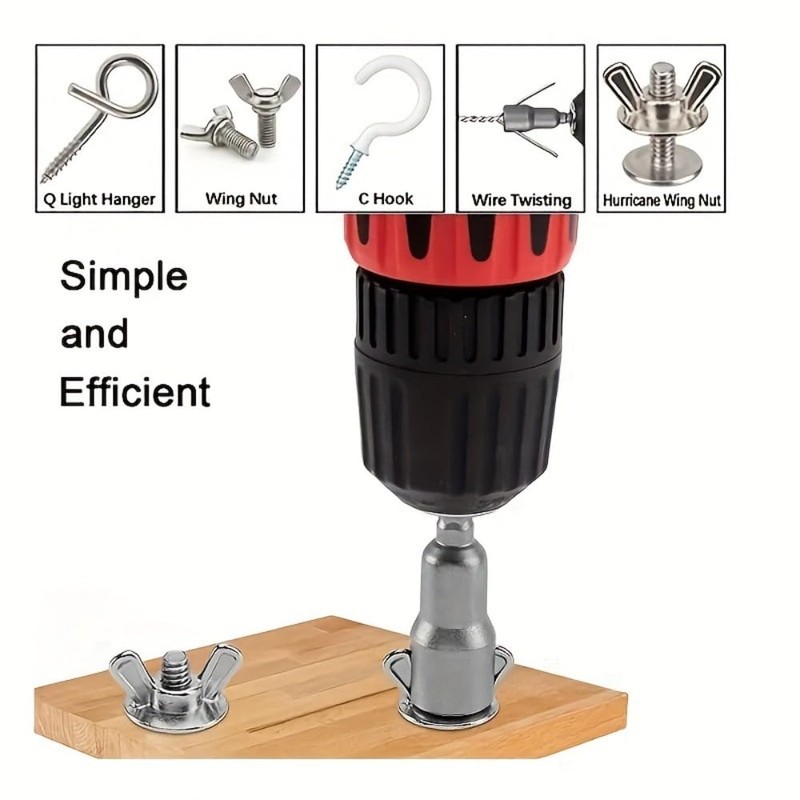 2PCS Power Wing Nut Driver Set, Wing Nut Drill Bit