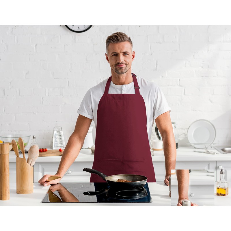 Utopia Kitchen 2 Pack Bib Apron, Adjustable with 2 Pockets,