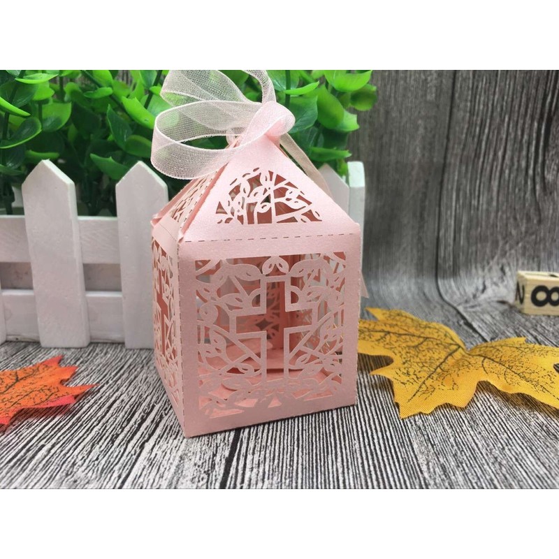Musuntas 50-Piece Birdcage Design Wedding Christening Guest Gift Box Cardboard