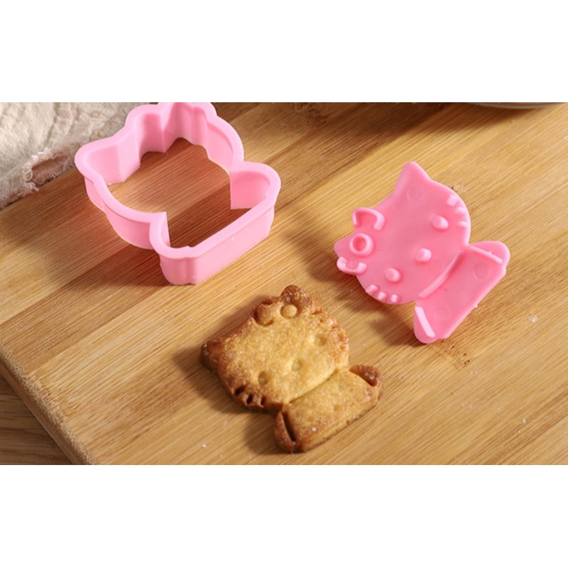 Cute Kitty Cookie Cutter, 4-Piece Cookie Cutter Set with Embossing
