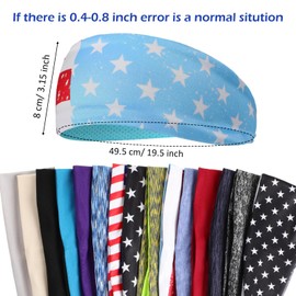 Foaincore 16 Pcs Sports Headbands for Men Breathable Mesh Workout Sweatbands Elastic Moisture Wicking Stretchy Wide Hair Bands for Women Sports Running Basketball Yoga(Stylish Style)