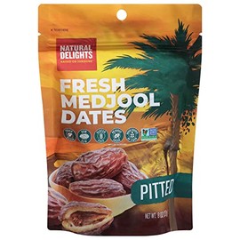 Natural Delights Medjool Dates â Large & Plump Pitted Dates Medjool, Non-GMO Verified, Pesticide Free, Naturally Sweet Fruit Snack, Perfect for On-the-Go - Medjool Dates Pitted, 8 oz Bag