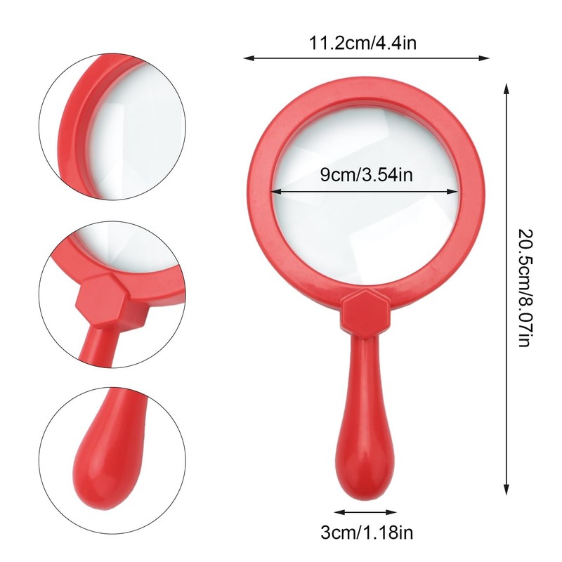 Rongon Kids Magnifying Glass Handheld Jumbo Magnifiers with Stand, Exploration