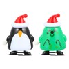 NUOBESTY 2Pcs Christmas Wind Up Toys Penguin Christmas Tree Clockwork