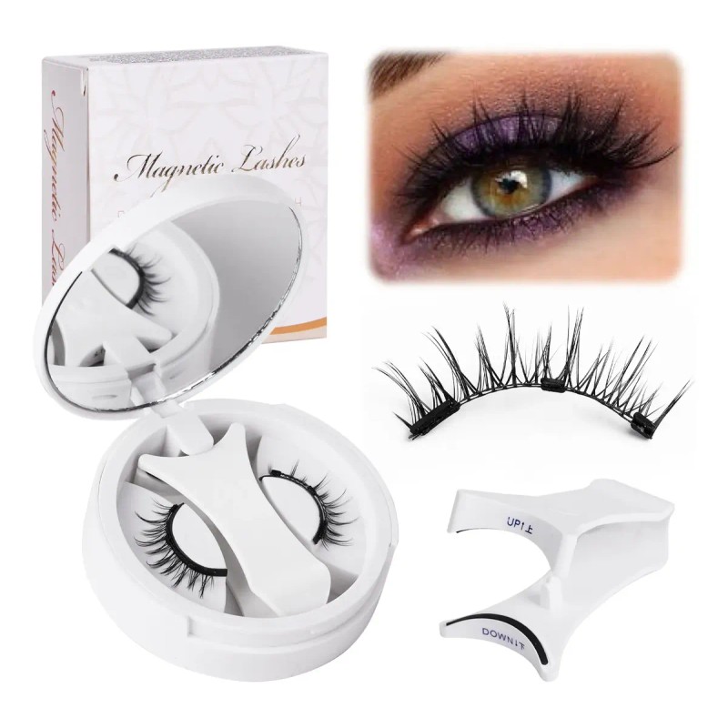 Kit De Pestañas Magnéticas Reutilizables Con Aplicador