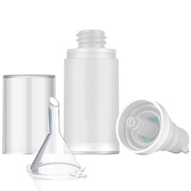 Mild East 3pcs 20ml Sterile Airless Pump Bottle with Funnel Easy to Carry and Fill Matte Lotion Bottles For Travel