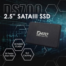 DATO 1TB SSD 2.5" SATA III Internal Solid State Drive, 3D NAND, SLC Cache, Up to 535/500 MB/s, Compatible with Laptop & PC Desktop