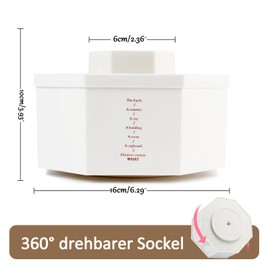 IOO6Z8SY 5 Compartment Rotating Pen Holder - 360° Design, PP Material, Large Middle Compartment + 4 Small Compartments - Perfect for Pens, Scissors, Erasers - Office/Desk Organiser, White