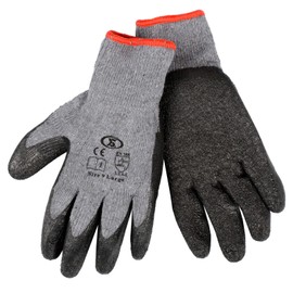 XS-Stock XS1906 12 Pairs of Builders Gardening DIY Latex Coated Work Gloves - Black (Size 9), Large