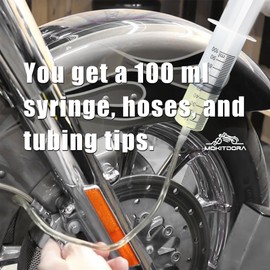 MoKitDora Brake-Clutch Fluid Bleeder Kit Hydraulic Disc Brake Bleed Tool 100ML Hose Universal Oil Fluid Extractor for Harley Motorcycles Cars Trucks Scooters Quads Repair Maintenance