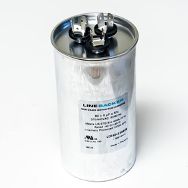 Supco Capacitor Round Dual Run 80 + 5 uf 370/440 Volts for HVAC Motors Compressors LCD80+5X440R Linebacker