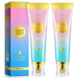 2Pack Niacinamide Whitening Toothpaste, Nicotinamide White Toothpaste, Gentle Care Deep Stain Removal, Improves Gum Health, Protects Tooth Enamel, Fresh Breath