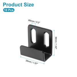 uxcell 6Pcs Mounting Bracket, 35x36mm Stainless Steel Tile Display Wall Hanger, Wall Mounted Hook Fastener Bracket for Mirrors Picture Frames, Black