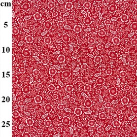 Red Crimson Small Floral Cotton Poplin - 45" Wide - 100% Cotton - Ideal for Fabric Sewing Fabric Patchwork and Dressmaking (CP0807 Crimson - 2m Pre-Cut)