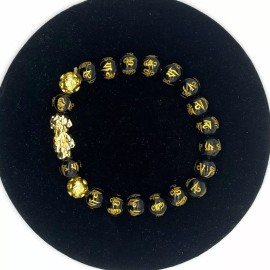 pi xiu Carved Mantra Stone Dragon Feng Shui Elastic Pi Xiu Yao Bracelet Wealth Unisex