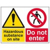 Vsafety 6A084BF-R'Hazardous Substance/Do Not Enter' Sign, 400 mm x 300