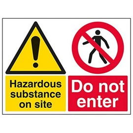 Vsafety 6A084BF-R'Hazardous Substance/Do Not Enter' Sign, 400 mm x 300 mm (Pack of 3)