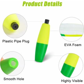 Fishing Float Bobber Peg Floats for Catfish Crappie, Fishing Foam Cigar Floats Corks Slip Bobbers with Pipe Plug for Santee Rig Catfish Rig 2inch, 2.5inch, 3inch, 7 Colors