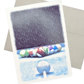 Billiards Greeting Card with Envelope (5X7 Inches and Blank Inside) Birthday, Anniversary, Wedding, and Friendship Card for Pool Players (Pool 1)