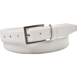 Ashford Ridge Mens 30mm Coated Leather Suit Trouser Belt - White XL